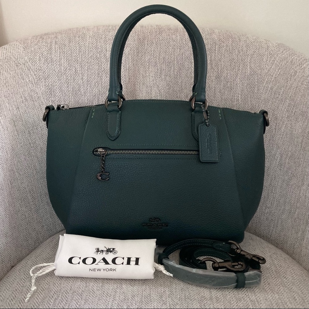 Coach Elise Satchel Crossbody Hand Bag Gunmetal - Picture 7 of 14